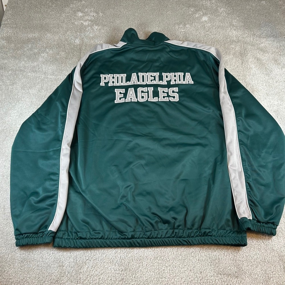 Vintage NFL Philadelphia Eagles Men's XL Track Jacket Green Full Zip Mesh Lined - Picture 4 of 16